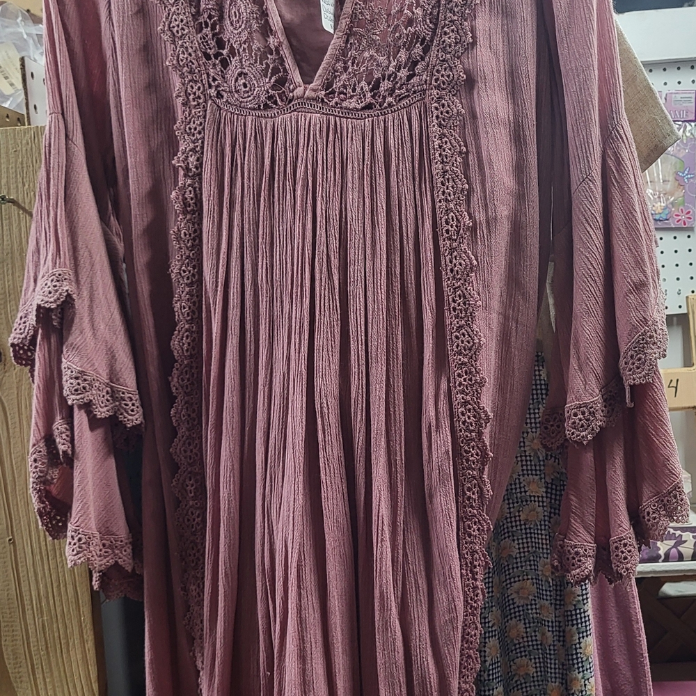 Bohemian Mauve Lace Dress